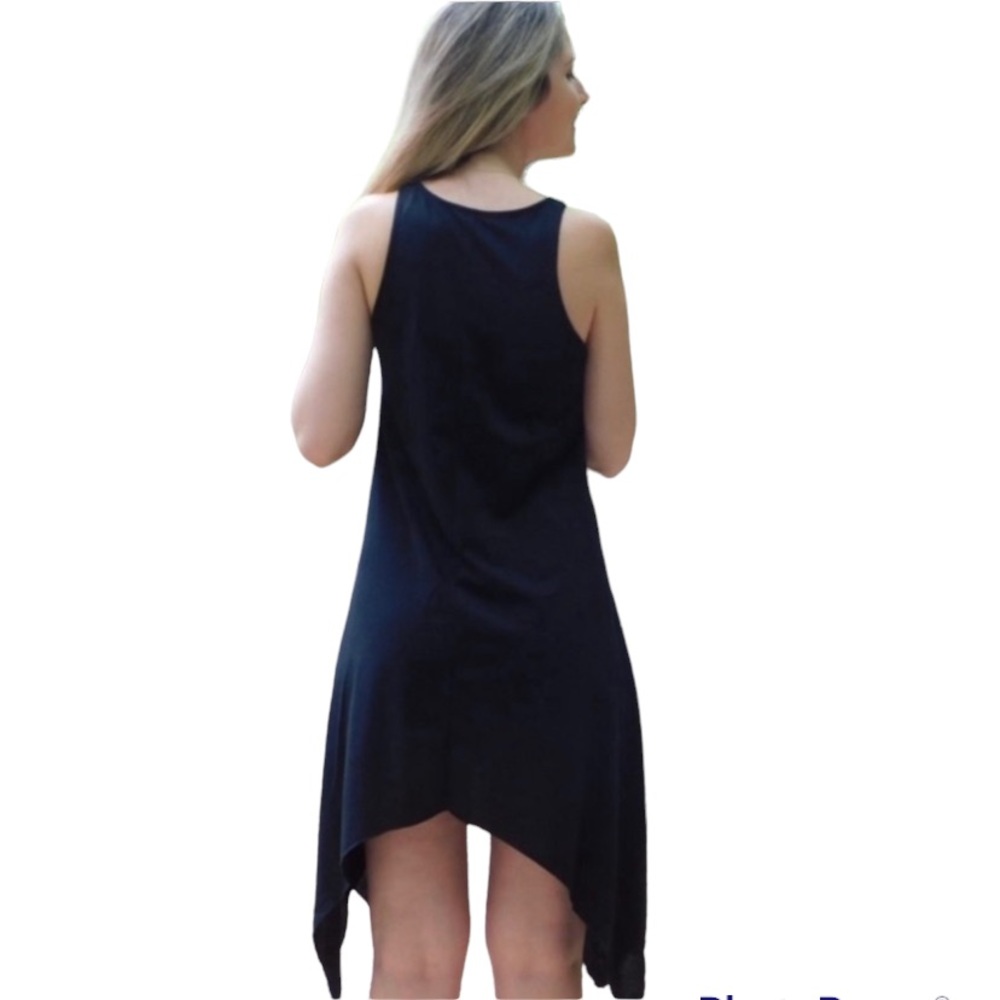 NEW Misty Pearl FRENCH TERRY MEDIUM BLACK SLEEVELESS HANDKERCHIEF By Misty Pearl - Picture 3 of 5